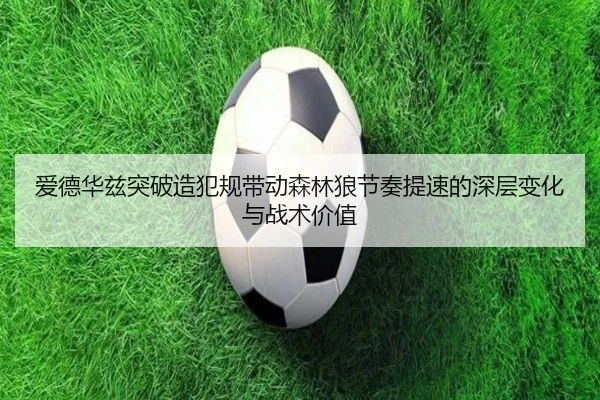 爱德华兹突破造犯规带动森林狼节奏提速的深层变化与战术价值